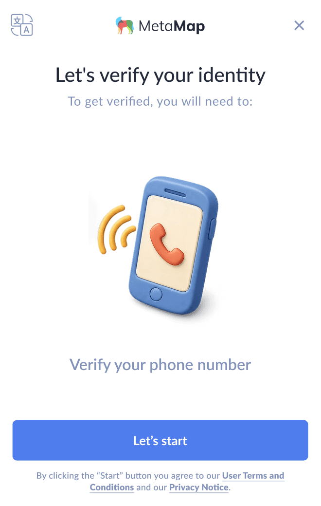MetaMap SDK screen